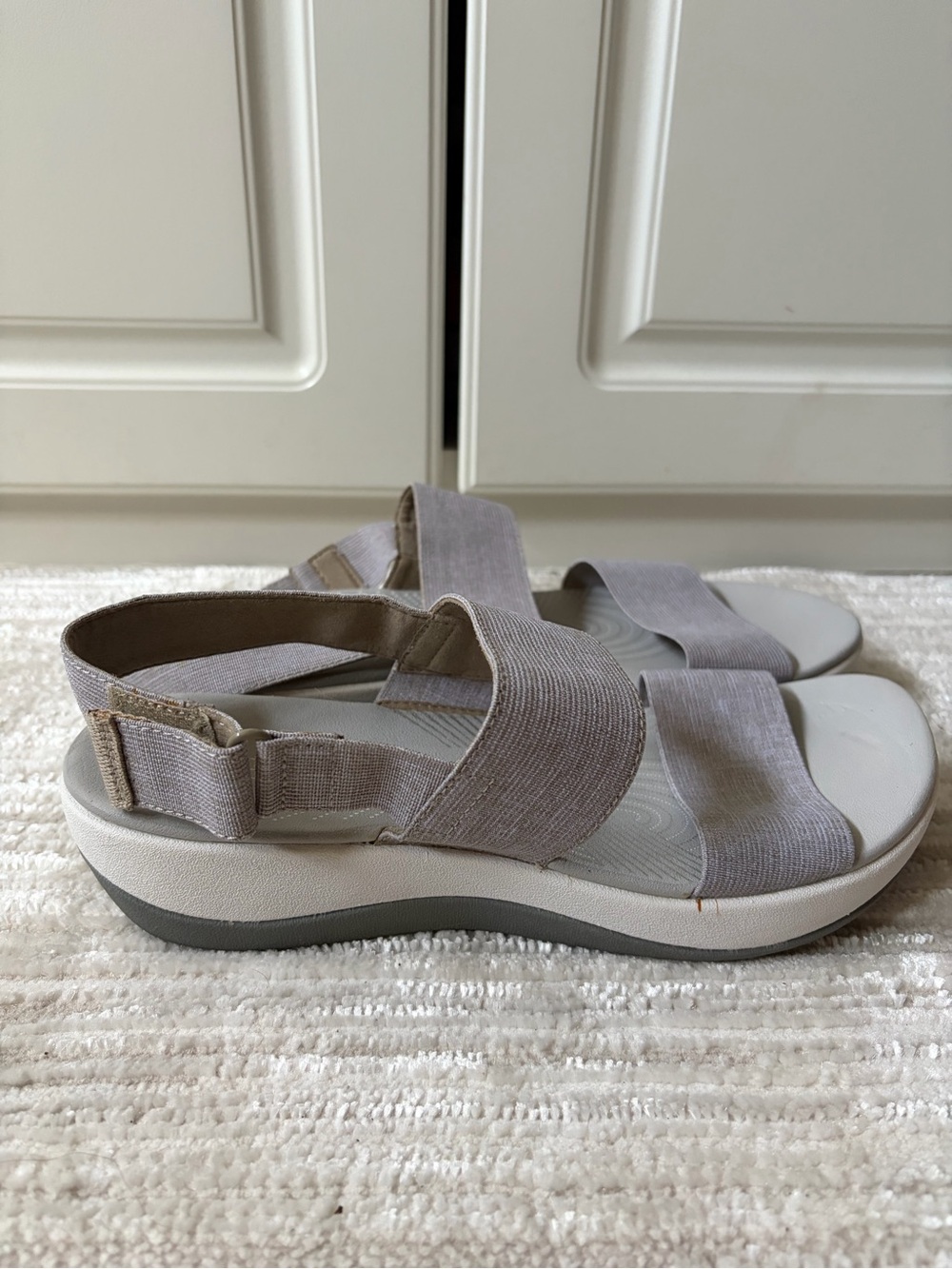 Clarks Light Gray Sandals for Women
